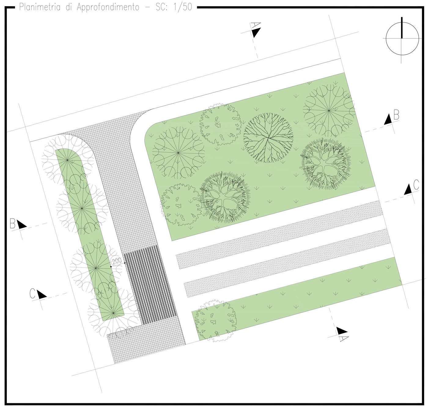 Detailed open-space plan