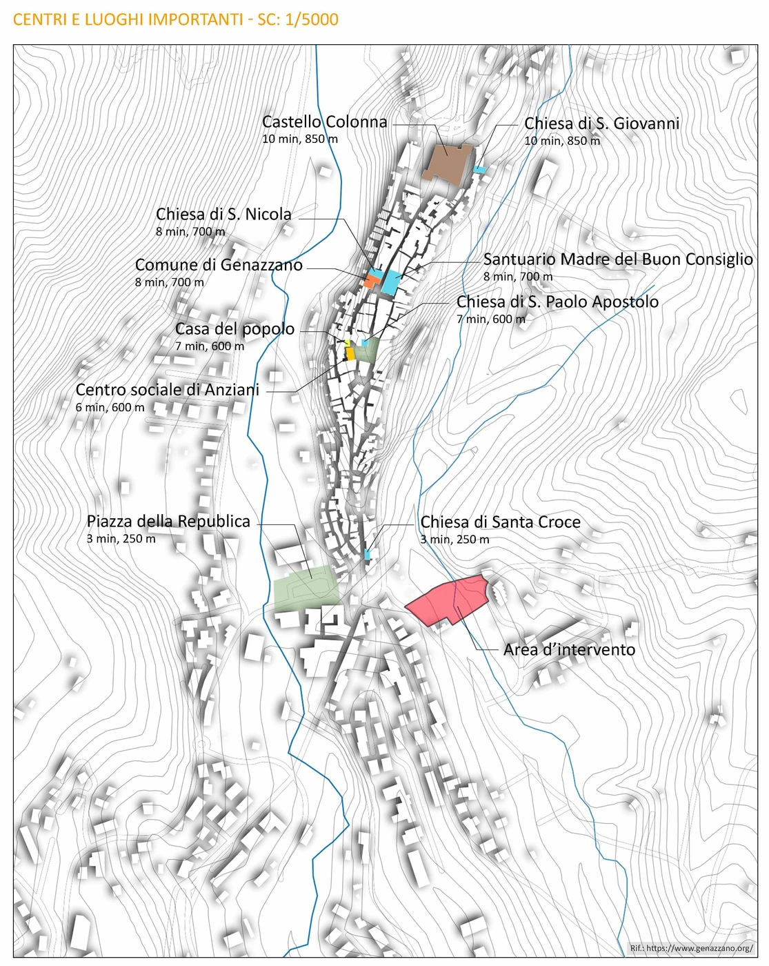 The Ninfeo and the landmarks of Genazzano