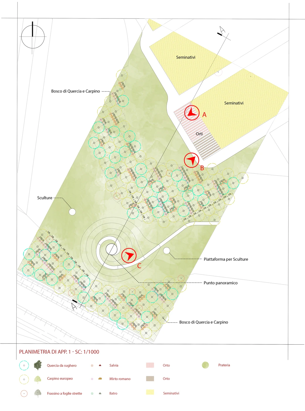 First detail area — plan and key